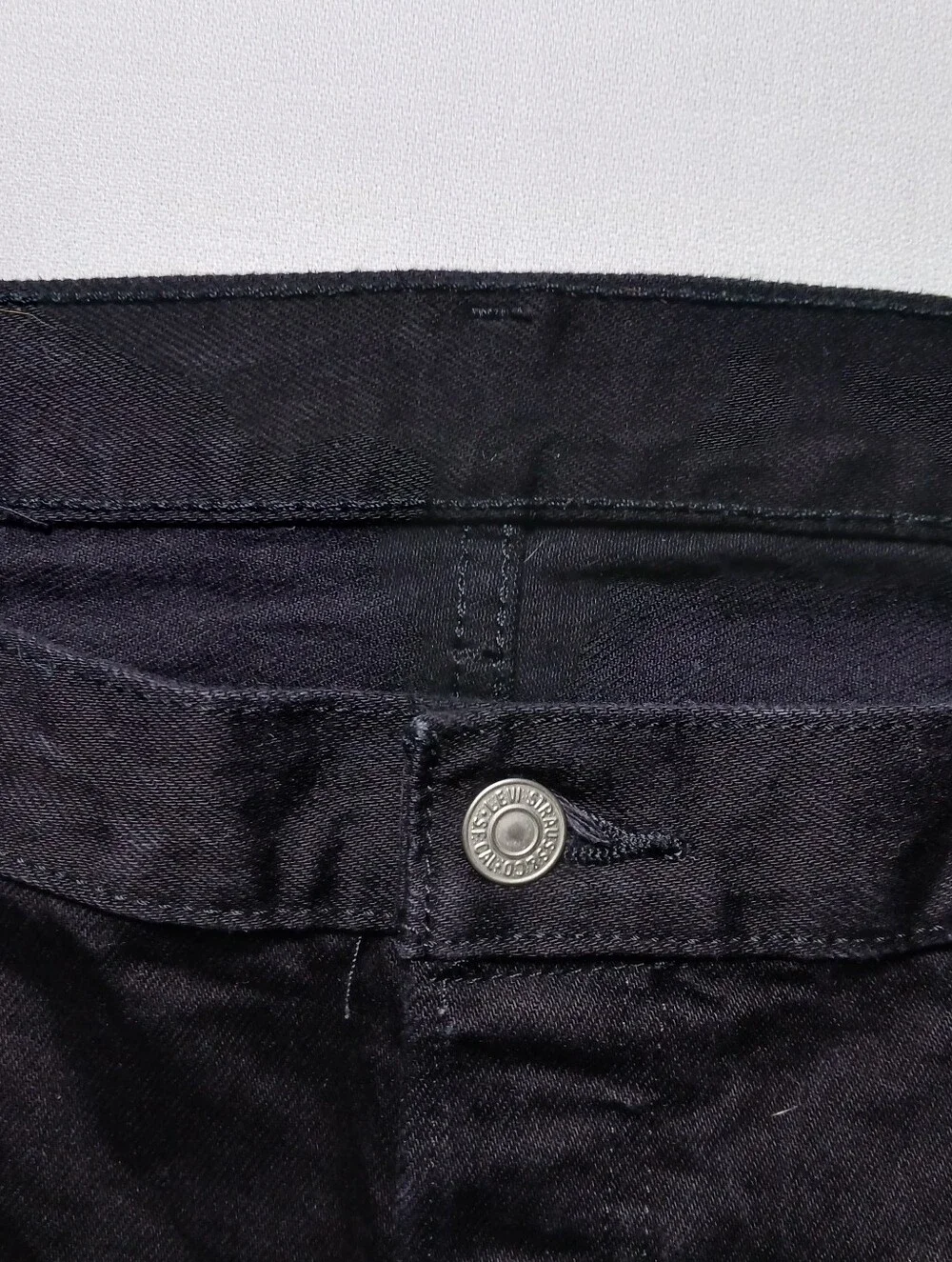 Levi's 501 Mens Original Fit Button Fly Jeans 44X30 Black Wash Stretch Denim